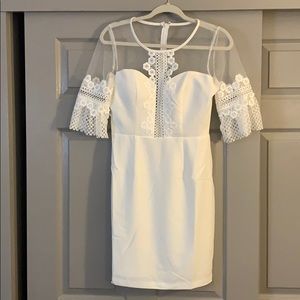 VICI white crochet bodycon dress